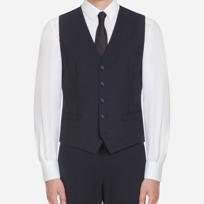 Shop Dolce & Gabbana Stretch Wool Suit In Blue