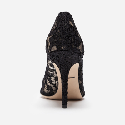 Shop Dolce & Gabbana Lace Rainbow Pumps With Brooch Detailing In Black