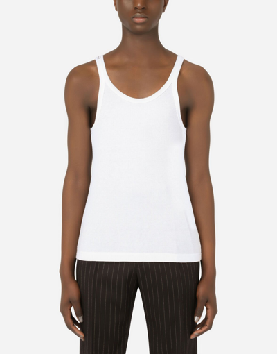 Shop Dolce & Gabbana Cotton Singlet In White