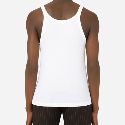 Shop Dolce & Gabbana Cotton Singlet In White