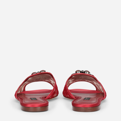 Dolce & Gabbana Bianca Gemstone Cluster Sandals In Red