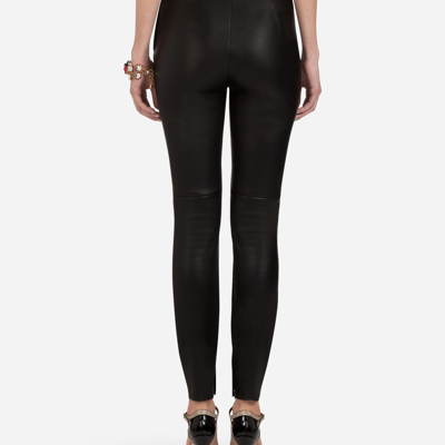 Shop Dolce & Gabbana Leather Pants In Black