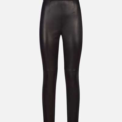 Shop Dolce & Gabbana Leather Pants In Black