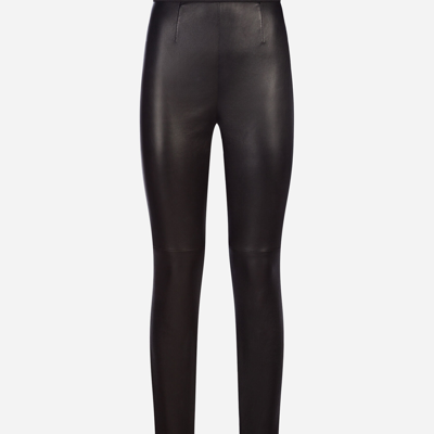 Dolce & Gabbana Leather Leggings In Black