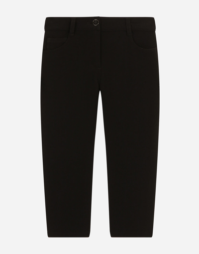 Shop Dolce & Gabbana Stretch Cady Pants In Black