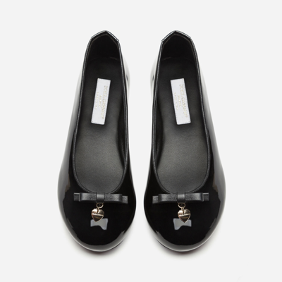 Shop Dolce & Gabbana Patent Leather Ballet Flats With Charm In Black