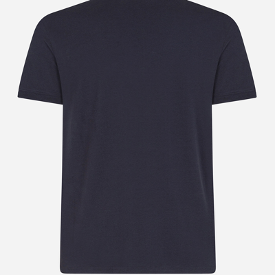 Dolce & Gabbana Crown And Laurel Patch Crewneck T-shirt In Blue
