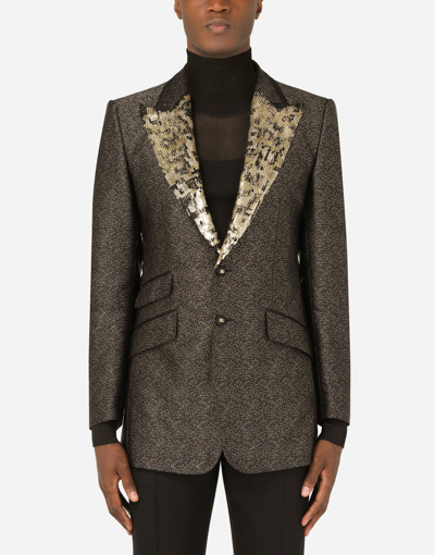 Dolce & Gabbana Lamé Jacquard Beat-fit Jacket In Multicolor