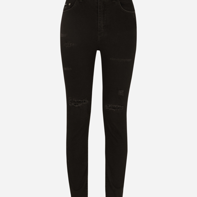Shop Dolce & Gabbana Audrey Jeans With Ripped Details In Multicolor