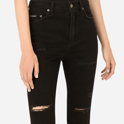 Shop Dolce & Gabbana Audrey Jeans With Ripped Details In Multicolor