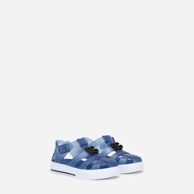 Dolce & Gabbana Rubber Sandals With Dg Logo In Multicolor