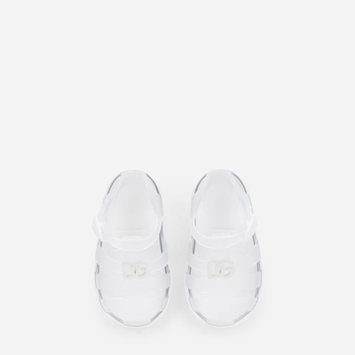 Dolce & Gabbana Rubber Sandals With Dg Logo In Multicolor