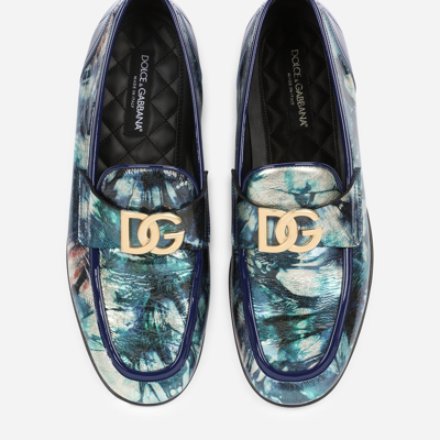 Shop Dolce & Gabbana Tie Dye Patent Leather Slippers In Multicolor