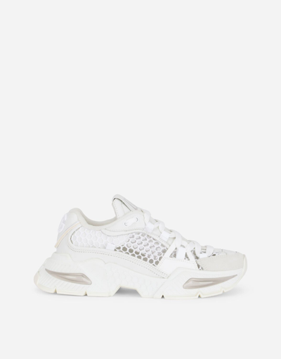 Shop Dolce & Gabbana Mixed-material Air Master Sneakers In White