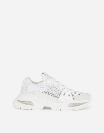 Dolce & Gabbana Dolce And Gabbana Woman's White Air Master Mix Of  Materials Sneakers In White