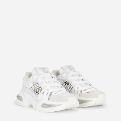 Dolce & Gabbana Dolce And Gabbana Woman's White Air Master Mix Of  Materials Sneakers In White