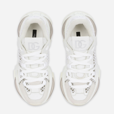 Shop Dolce & Gabbana Mixed-material Air Master Sneakers In White