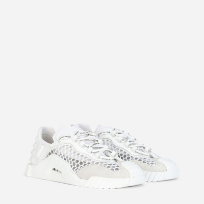 Shop Dolce & Gabbana Mesh Ns1 Slip-on Sneakers In White