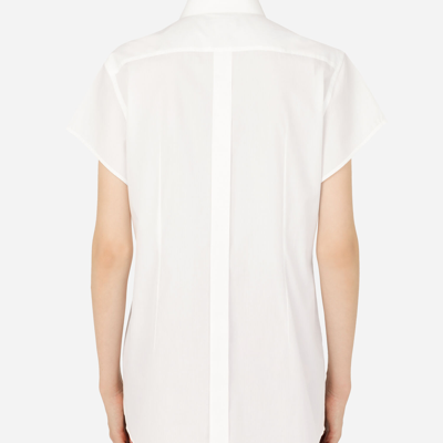 DOLCE & GABBANA POPLIN SHIRT WITH SHIRT FRONT AND DG LOGO 
