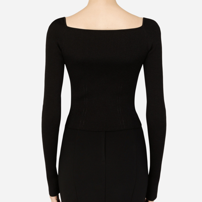 Dolce & Gabbana Full-fashioned Viscose Sweater In Black