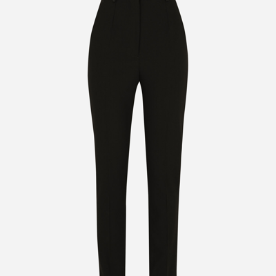 Shop Dolce & Gabbana Woolen Tuxedo Pants In Black