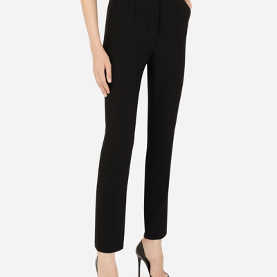 Dolce & Gabbana Woolen Tuxedo Pants In Black
