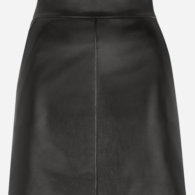 Shop Dolce & Gabbana Short Leather Skirt In Black
