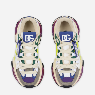 Shop Dolce & Gabbana Mixed-material Air Master Sneakers In Multicolor