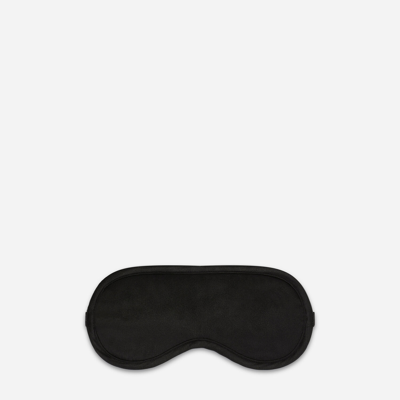 Shop Dolce & Gabbana Silk Satin Boxer Shorts With Sleep Mask In Black