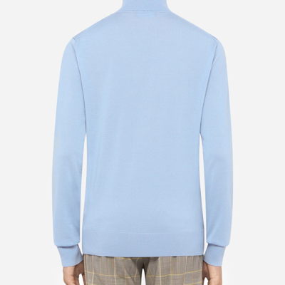 Dolce & Gabbana Extra-fine Cashmere And Silk Turtleneck Sweater In Azure