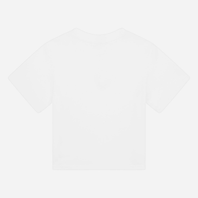 Dolce & Gabbana Short Jersey T-shirt With Dg Logo In White