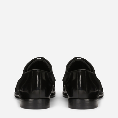 Dolce & Gabbana Calfskin Derby Shoes In Black