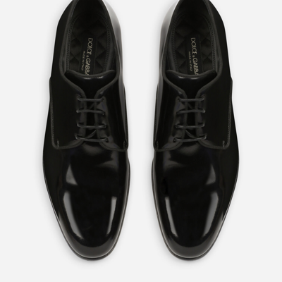 Dolce & Gabbana Calfskin Derby Shoes In Black