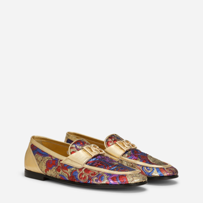 Shop Dolce & Gabbana Mixed-material Ariosto Slippers In Multicolor