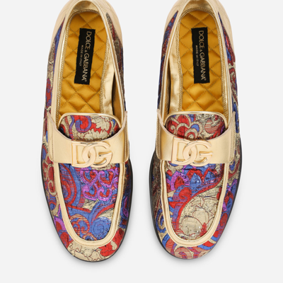 Shop Dolce & Gabbana Mixed-material Ariosto Slippers In Multicolor