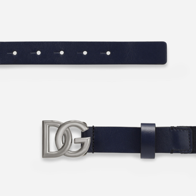 Shop Dolce & Gabbana Stretch Belt With Dg Logo In White