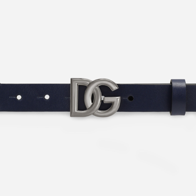 Shop Dolce & Gabbana Stretch Belt With Dg Logo In White