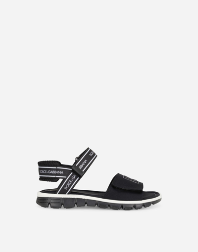 Shop Dolce & Gabbana Technical Fabric Sandals With Dg Logo In Multicolor