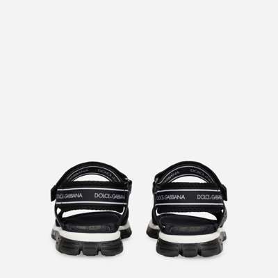 Dolce & Gabbana Technical Fabric Sandals With Dg Logo In Multicolor