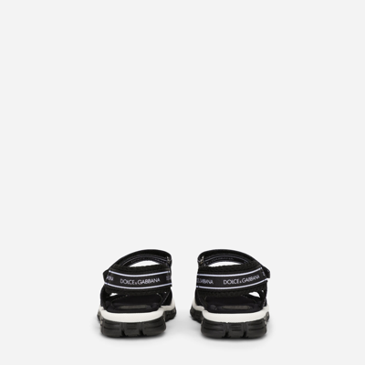 Dolce & Gabbana Technical Fabric Sandals With Dg Logo In Multicolor