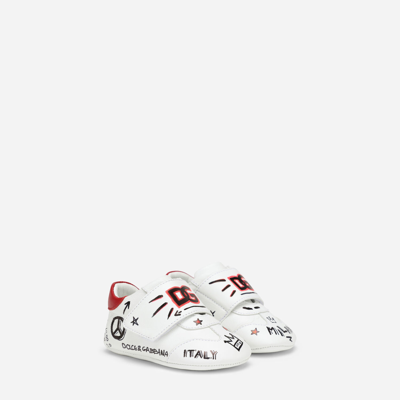 Shop Dolce & Gabbana Graffiti-print Nappa Leather Sneakers In Multicolor