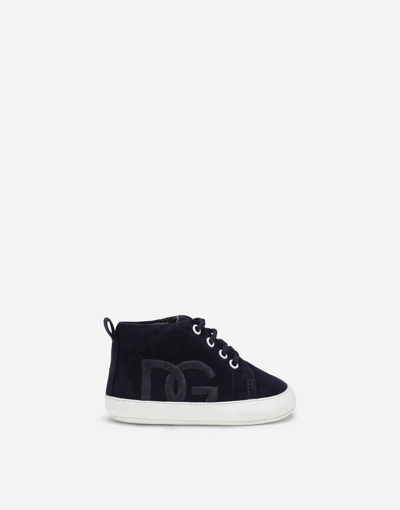 Shop Dolce & Gabbana Suede Sneakers With Dg Logo Embroidery In Multicolor