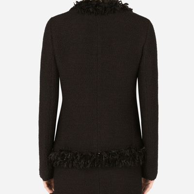 Dolce & Gabbana Long Sleeve Single Breasted Jacket In Black