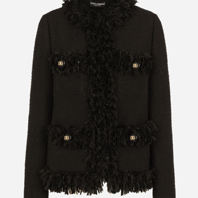 Dolce & Gabbana Long Sleeve Single Breasted Jacket In Black
