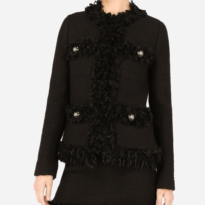 Dolce & Gabbana Long Sleeve Single Breasted Jacket In Black