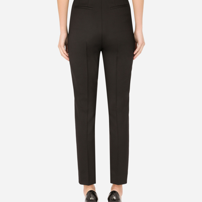 Dolce & Gabbana Wool Poplin Pants In Black