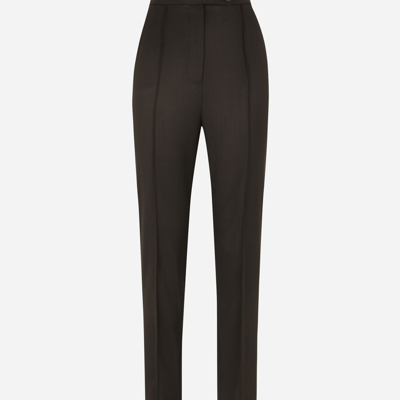 Dolce & Gabbana Wool Poplin Pants In Black