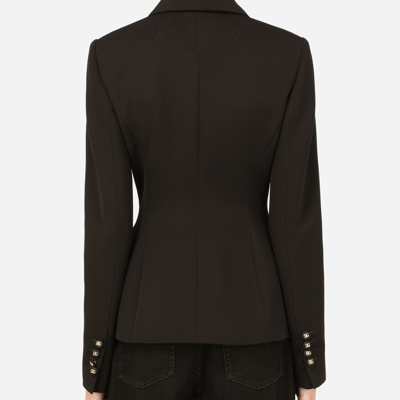 Dolce & Gabbana Double-breasted Wool Blazer In Black