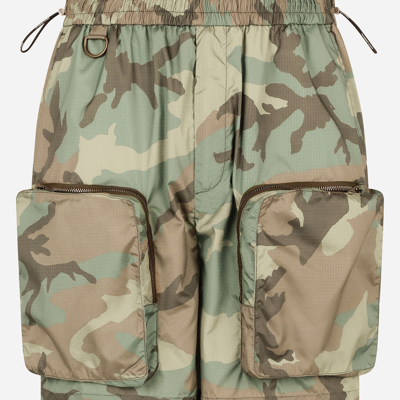 Shop Dolce & Gabbana Nylon Cargo Shorts With Camouflage Print In Multicolor