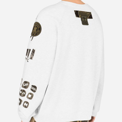 Shop Dolce & Gabbana Printed Jersey Sweatshirt With Patch In Grey